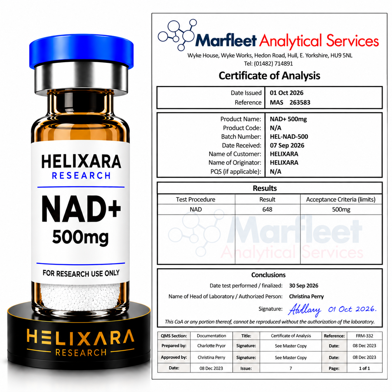 NAD 500mg Research vial *UK TEATED*