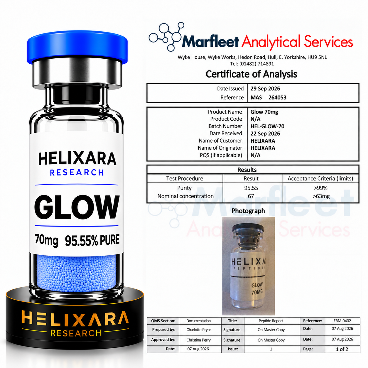 GLOW 70mg Research Vial *UK TESTED*